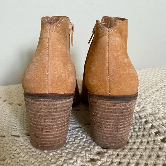 Lucky Brand Kasima Tan Leather Open Toe Ankle Booties Size 9 M - Picture 3 of 7